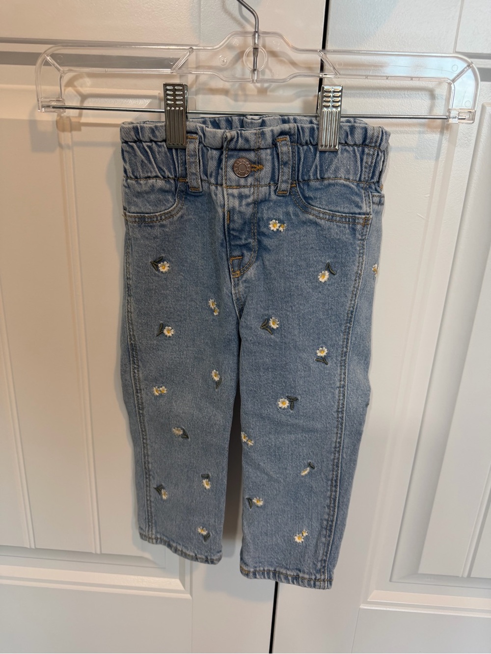 Baby Gap Embroidered Daisy Light Blue Denim Jeans